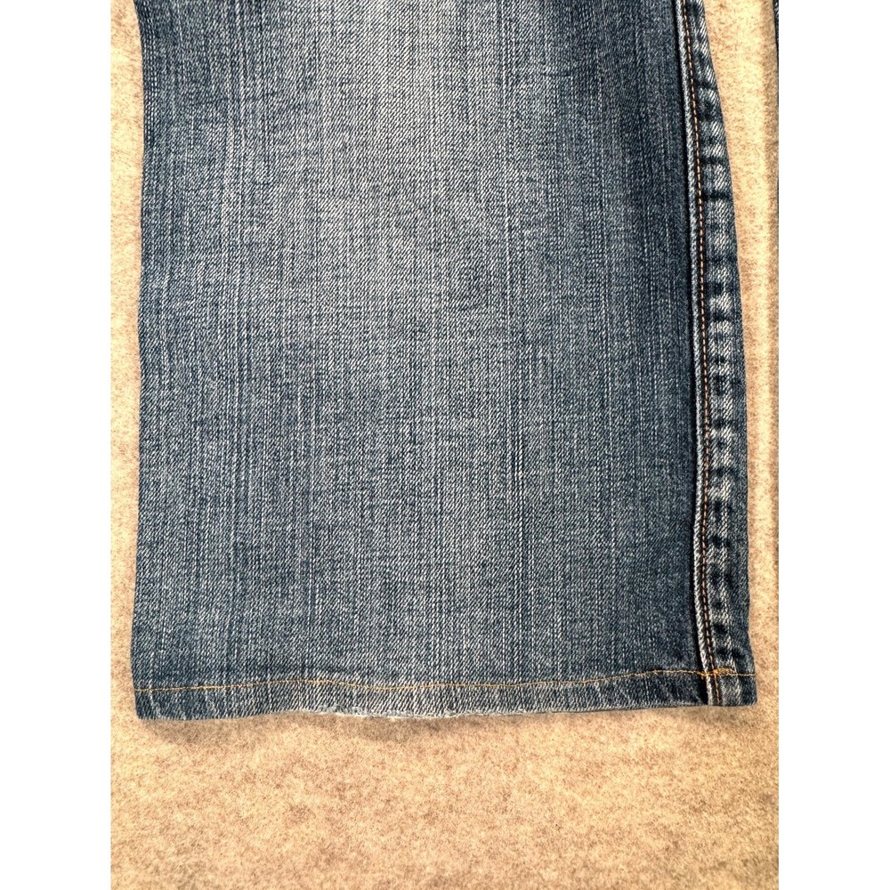 Levis 501 Authentic Jeans Mens 36x34 Blue Whiskering Denim Cotton Logo Mid Rise - Picture 10 of 16